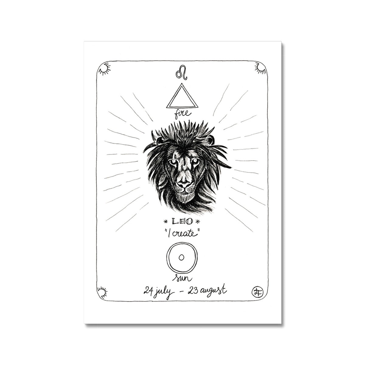 Zodiac Sign of Leo, Element of Fire. Intricate Linear Drawing on Watercolor  Textured Background Stock Vector - Illustration of future, birth: 184094864