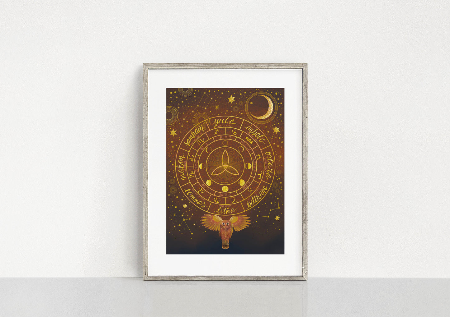 Wheel of the Year - Gold - Fine Art Print